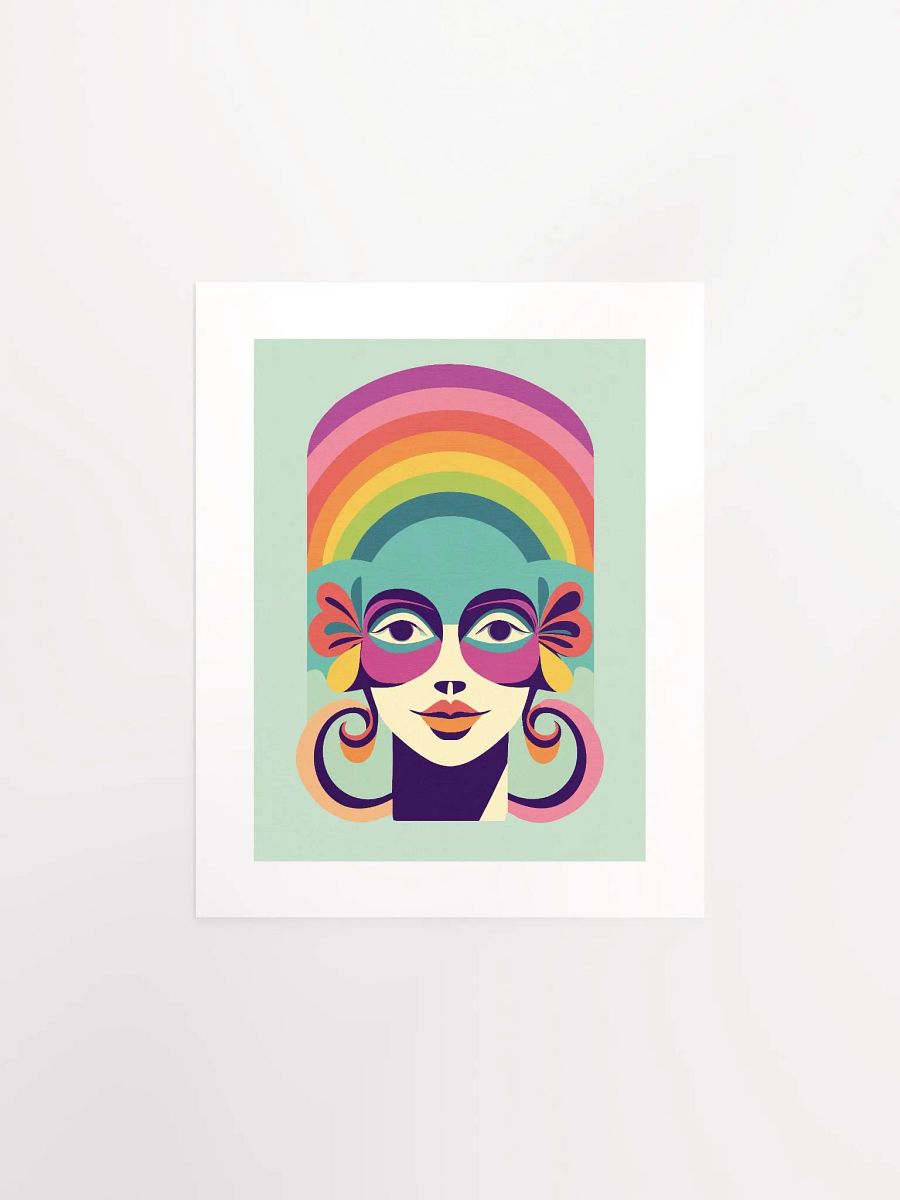 She Thinks In Rainbows Midcentury Portrait - Print product image (1)