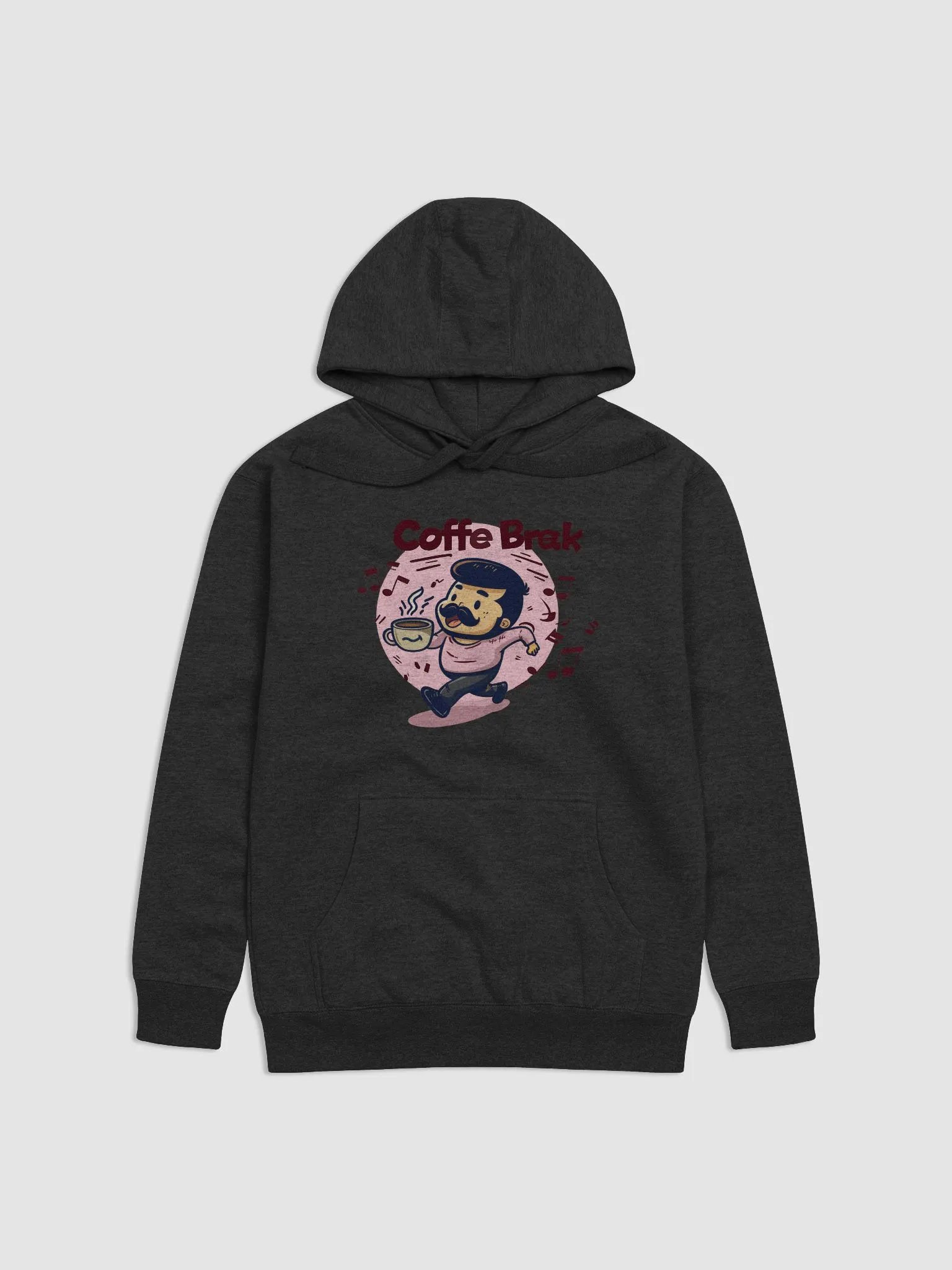 Coffee Break Hoodie Pink Variant (Large Logo) product image (1)