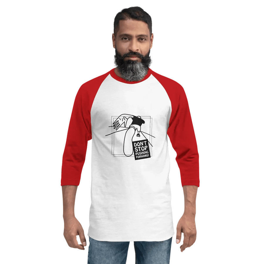 American Style College Raglan Tee - White/Red product image (2)