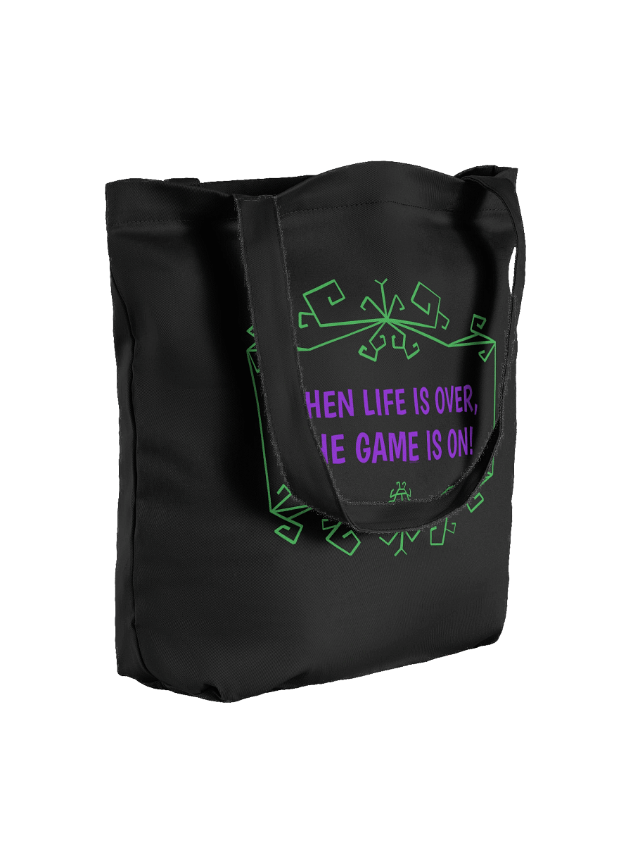 [UM Designs] When Life Is Over, The Game Is On - Black Tote Bag product image (4)