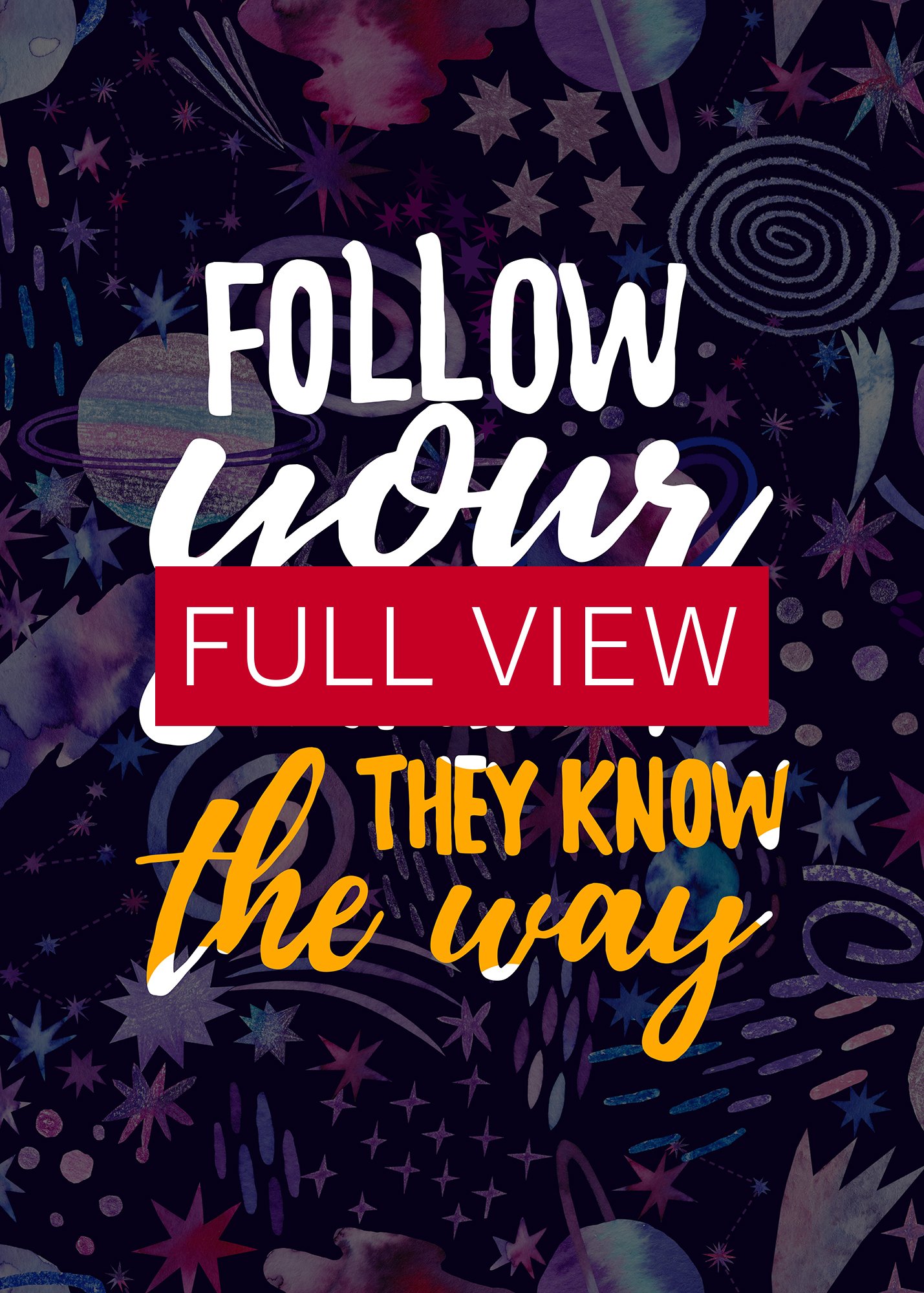Follow your dreams [neon/synthwave/vaporwave/watercolor] — aesthetic watercolor poster, neon space poster, retrowave poster, motivation quotes product image (3)