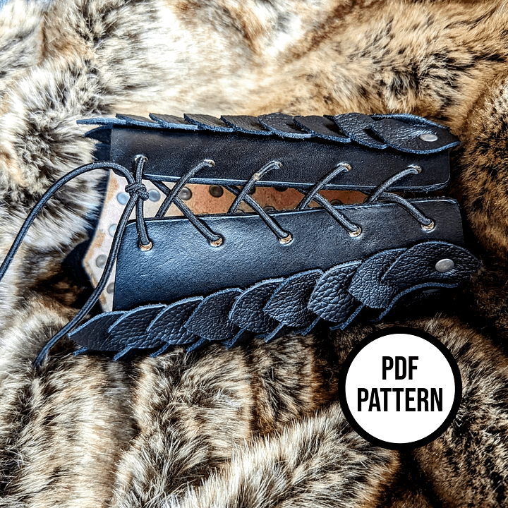 Dragon Scale Leather Cuff (wide version) - Everyday Cosplay PDF Pattern for Leatherwork inspired by Rhaenyra Targaryen product image (2)
