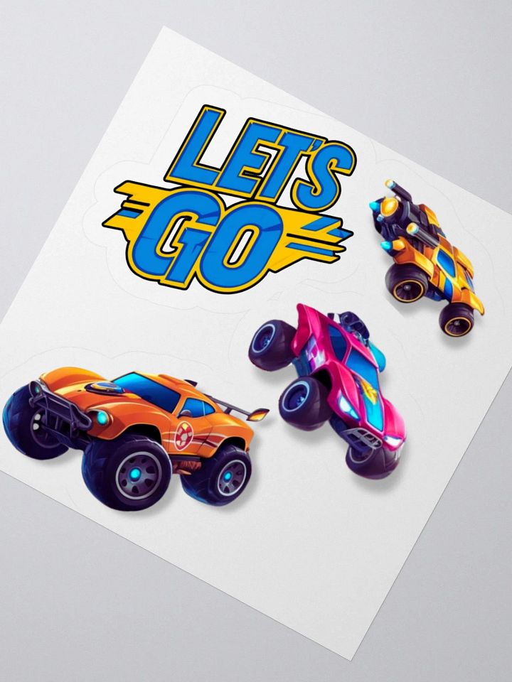 Rocket League Inspired Let's Go Cool Colorful Cars Sticker product image (2)