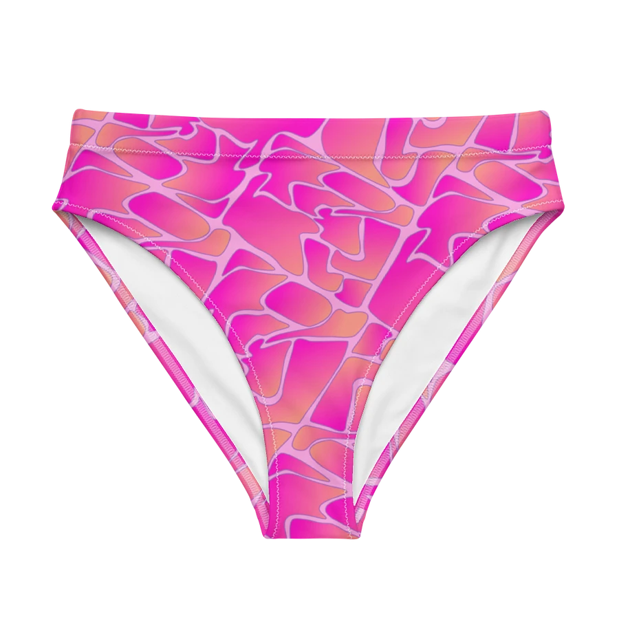 Crazy Paving Pink Pattern Padded High Waisted Bikini Bottom product image (6)