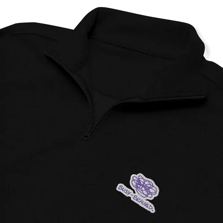 BUSY-BRAINED (purple bubble design) embroidered quarter zip product image (1)