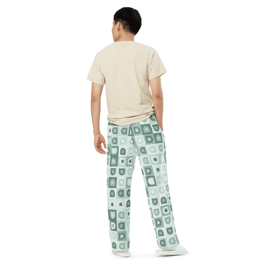 BUIII Retro Geometric: Mint Oasis Wide-Leg Pants product image (5)