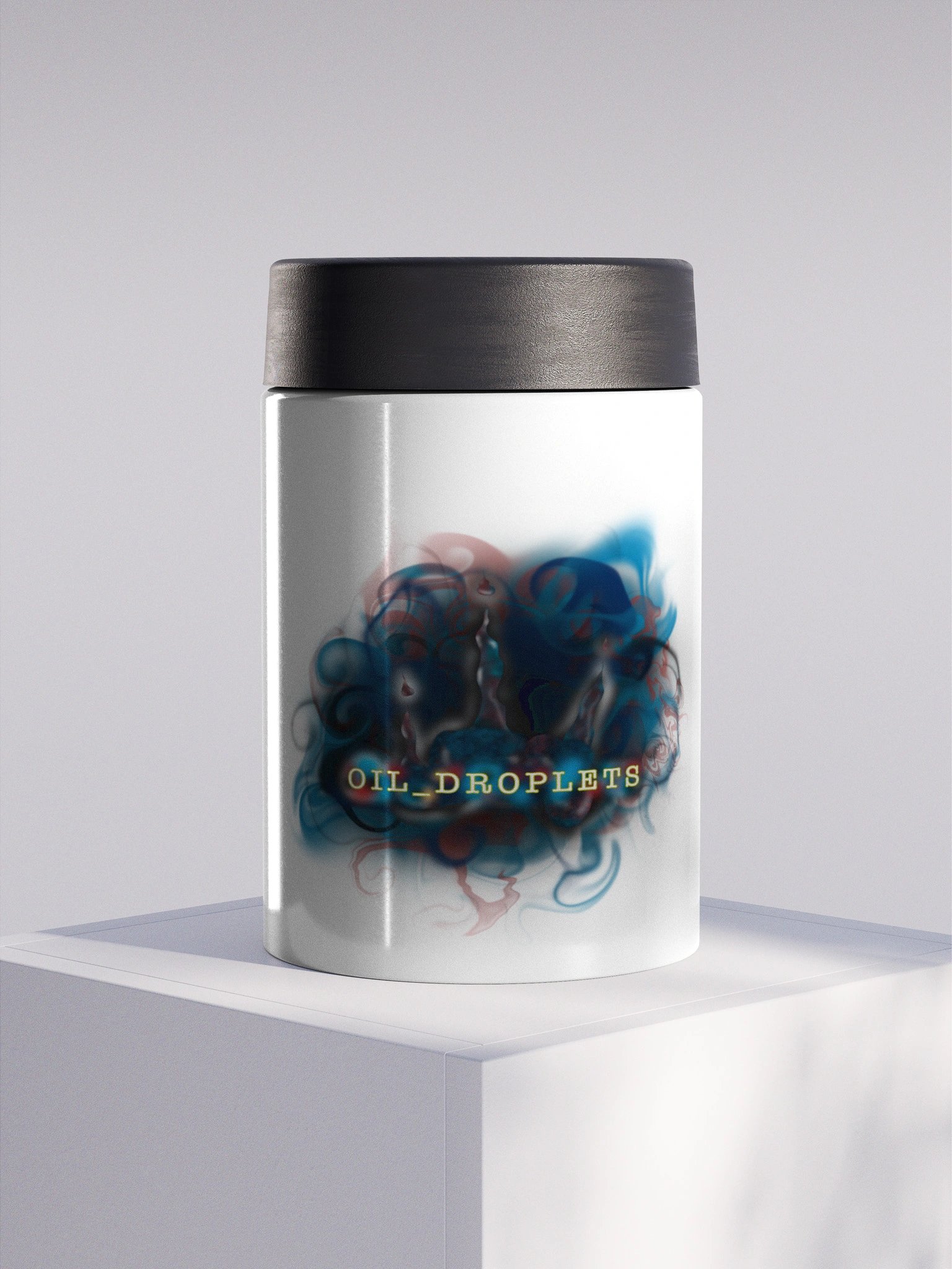 Oil Droplets Stainless Steel Koozie white product image (1)