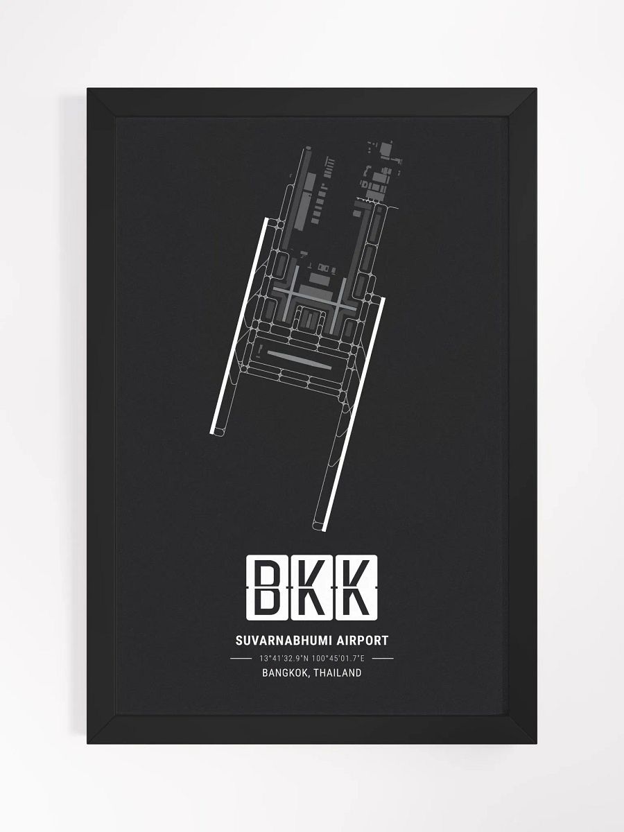 Framed Airport BKK Premium Map On Matt Paper product image (1)