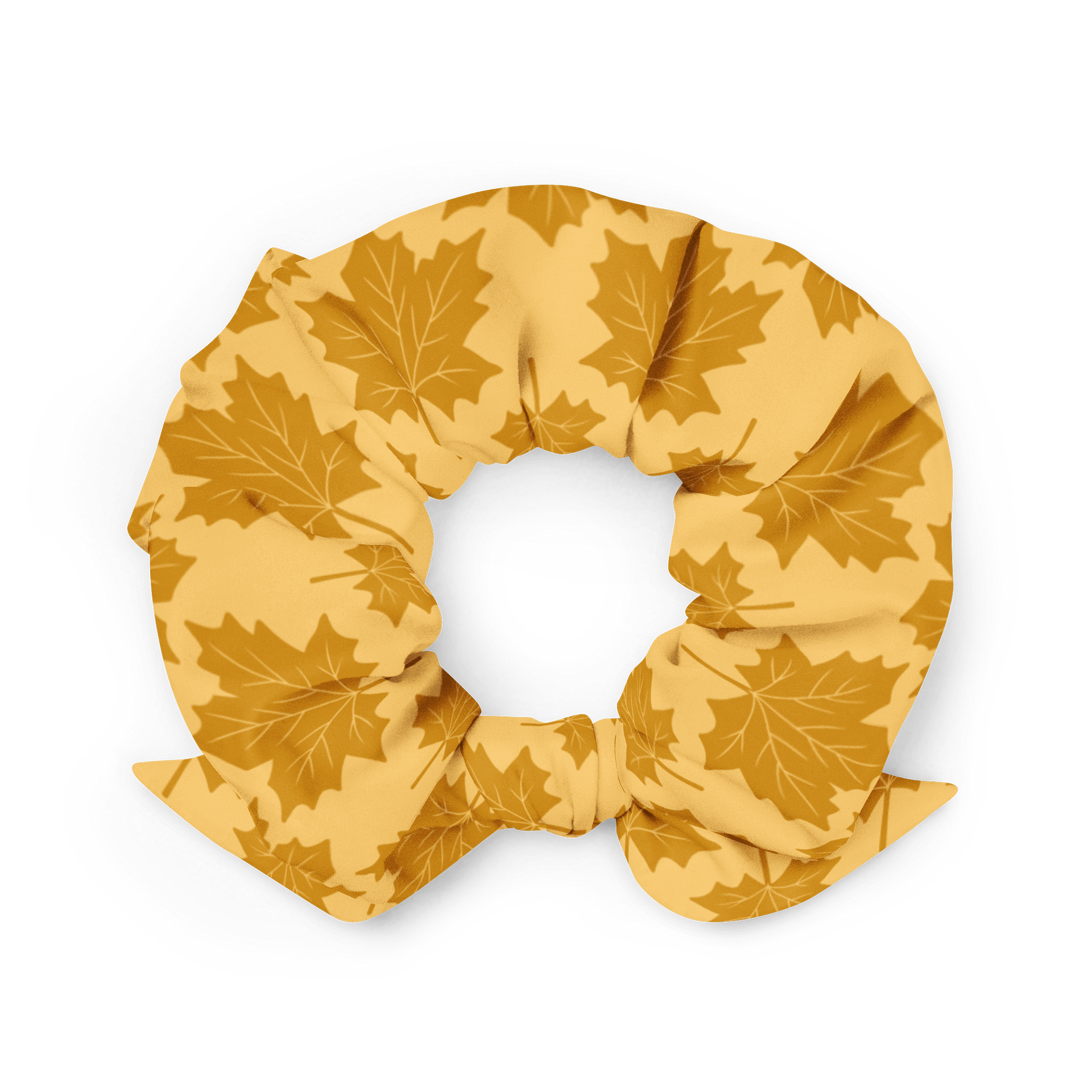 Autumn Leaves Scrunchie – Cozy Boho Hair Tie with Fall Pattern product image (4)