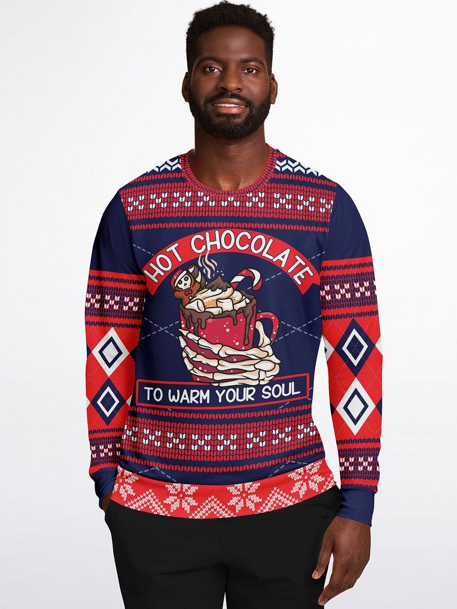 Nordic Hot Chocolate Christmas Sweatshirt | Winter Holiday Sweater | Cozy Marshmallow Gingerbread Design | Holiday Party Outfit product image (3)