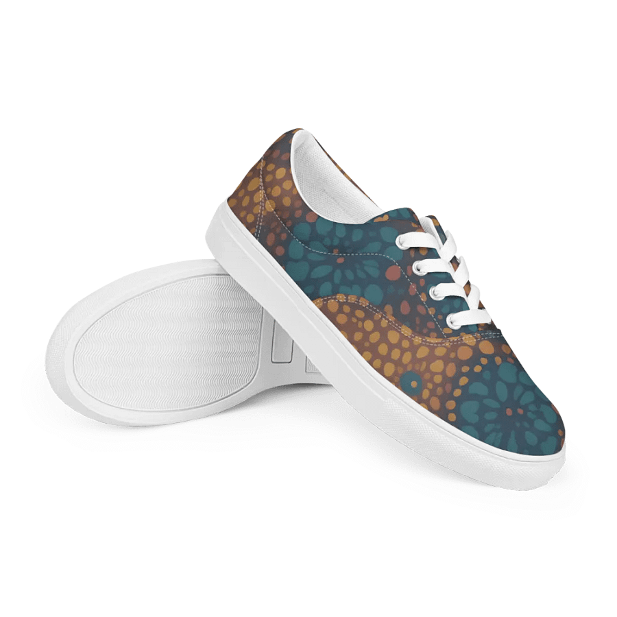 Abstract Floral Lace-Up Canvas Shoes product image (7)