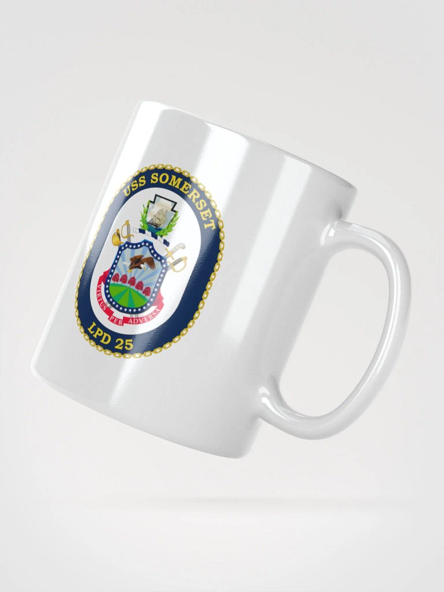 USS Somerset LPD 25 White Coffee Cup product image (2)
