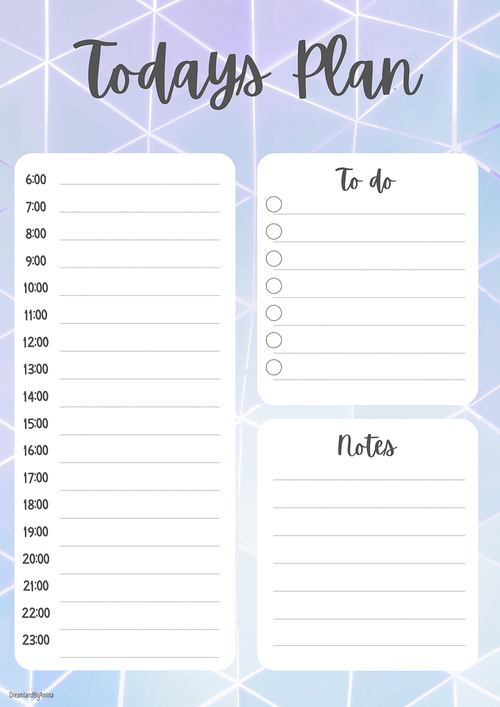 Aesthetic Printable Digital Holographic Todays Plan -A4- product image (1)