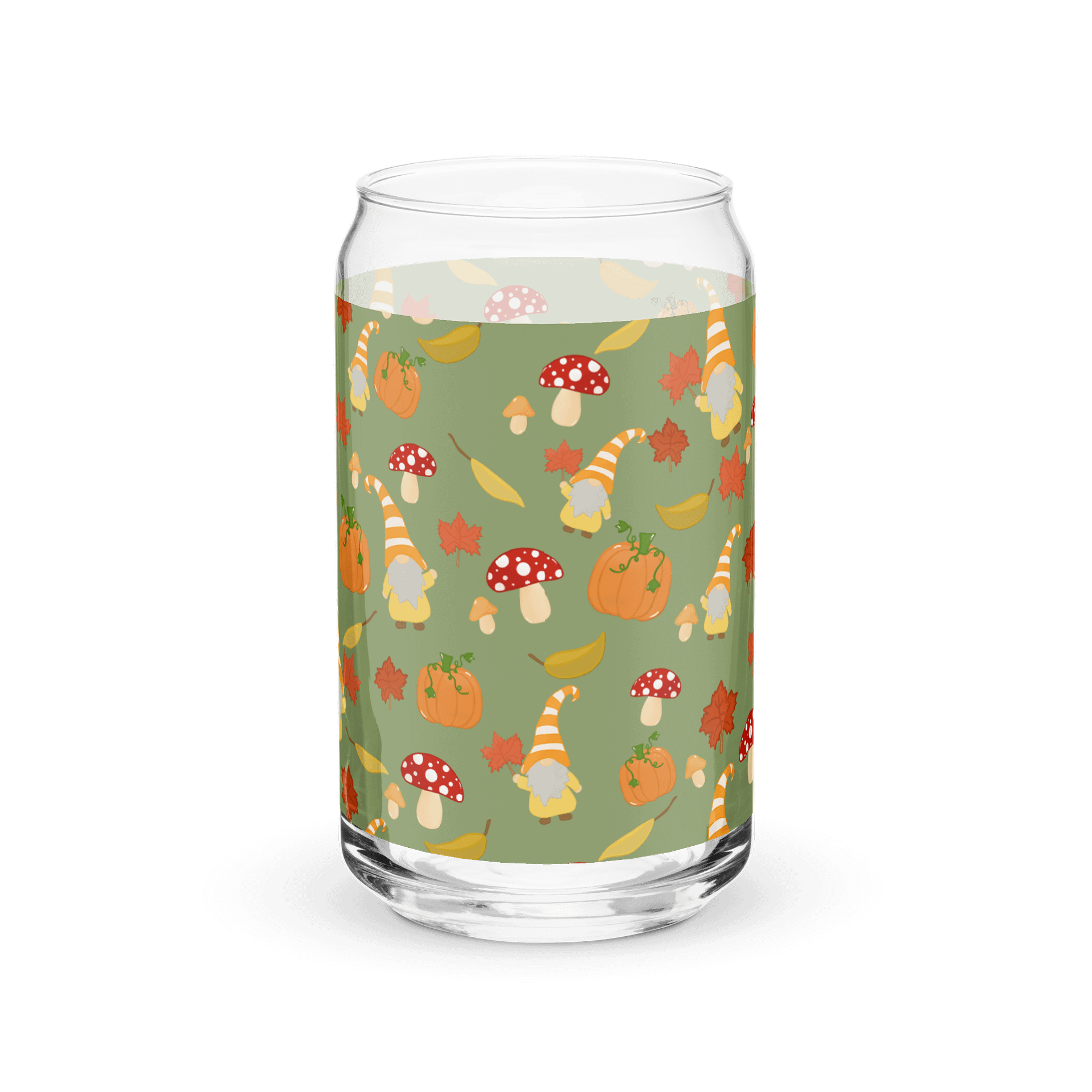 Fall with my Gnomies in Green Pattern Glass Tumbler product image (3)
