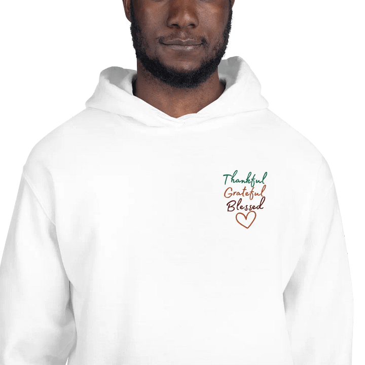 Embroidered Thankful Grateful Blessed Hoodie, Thanksgiving Sweatshirt, Thankful Hoodie, Thanksgiving Gift, Grateful Hoodie product image (2)