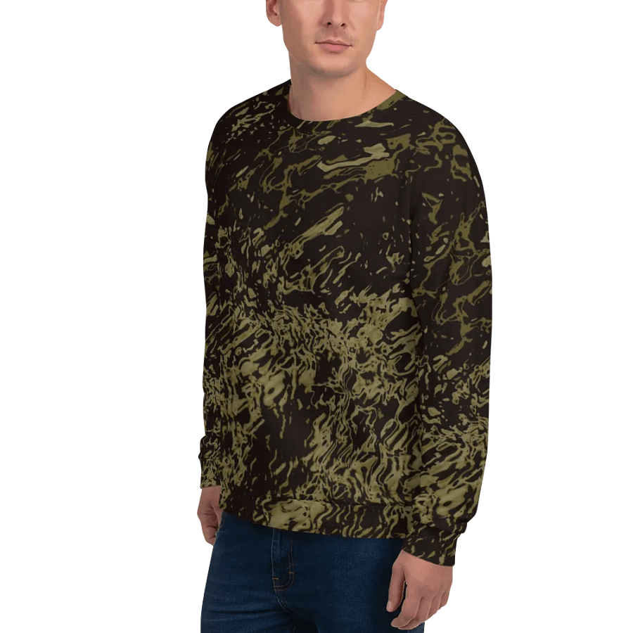 Abstract Brown and Black Marble Effect Unisex All Over Print Sweatshirt product image (4)