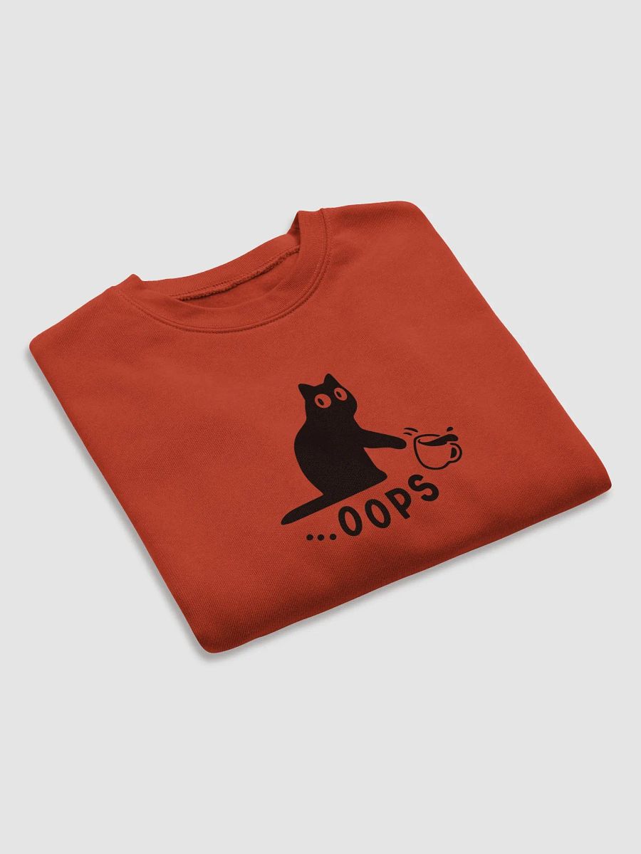 Oops! Cat Silhouette Knockover Crop Sweatshirt product image (19)