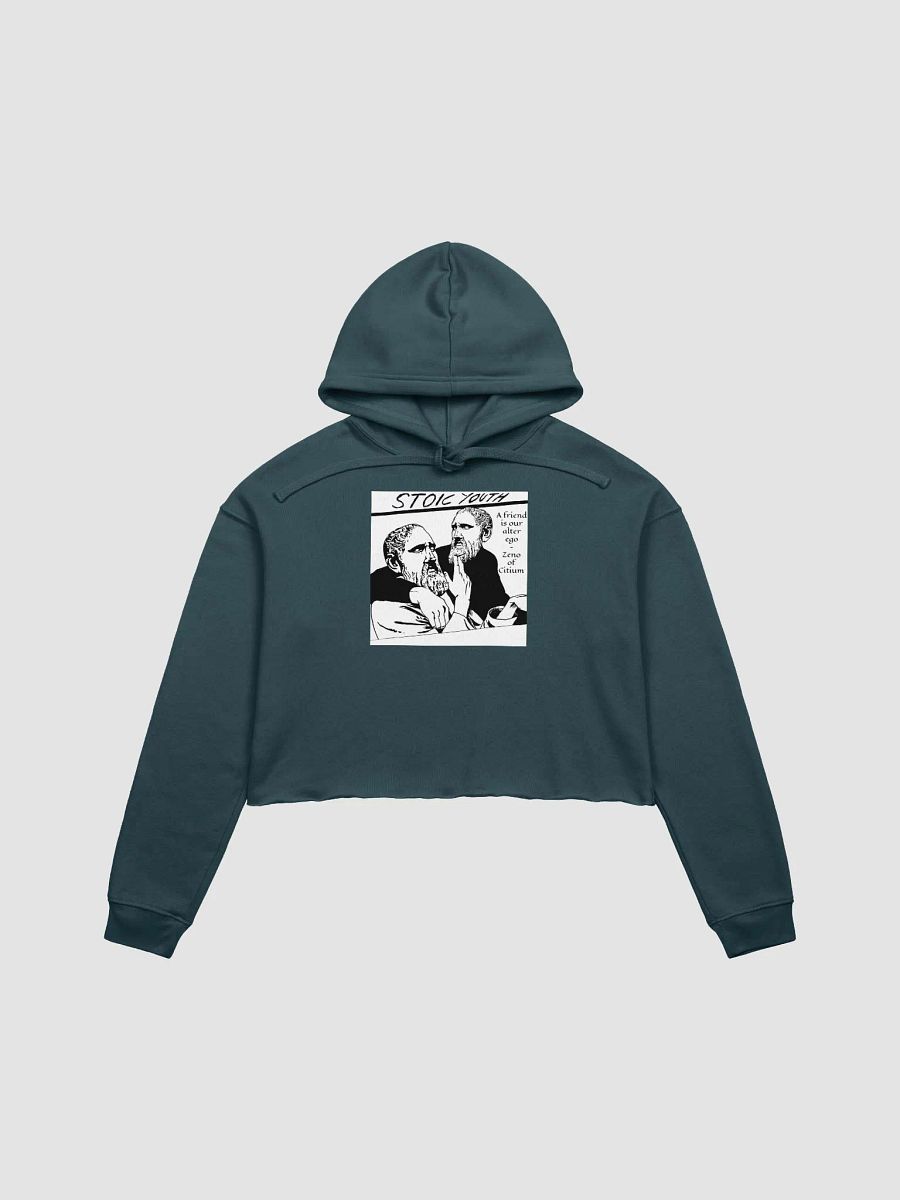 Stoic Youth Zeno of Citium quote Bella+Canvas Fleece Crop Hoodie product image (1)