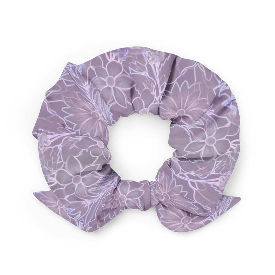 Line art Lilac and Pink Floral/All-Over Print Scrunchie by Sublicolor product image (2)