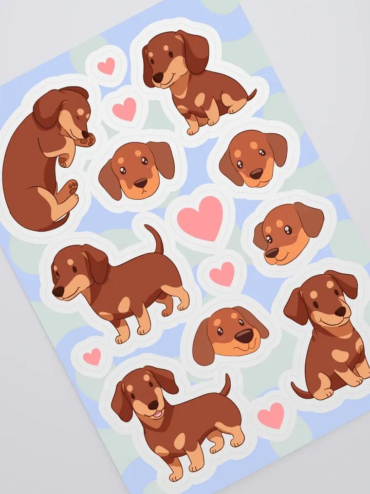 Dachshund Delight Kiss Cut Sticker Sheet product image (2)