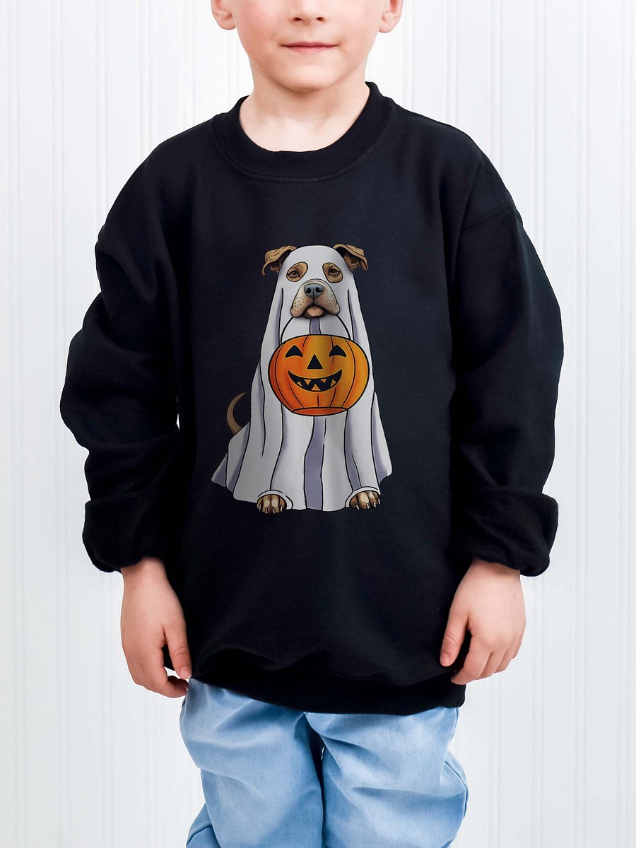 Halloween Pitbull Terrier(Fawn) Youth Sweatshirt product image (1)