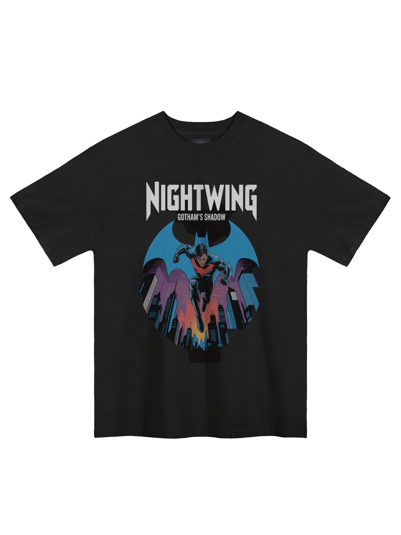 Nightwing Gotham's Shadow Oversized Faded T-Shirt product image (3)