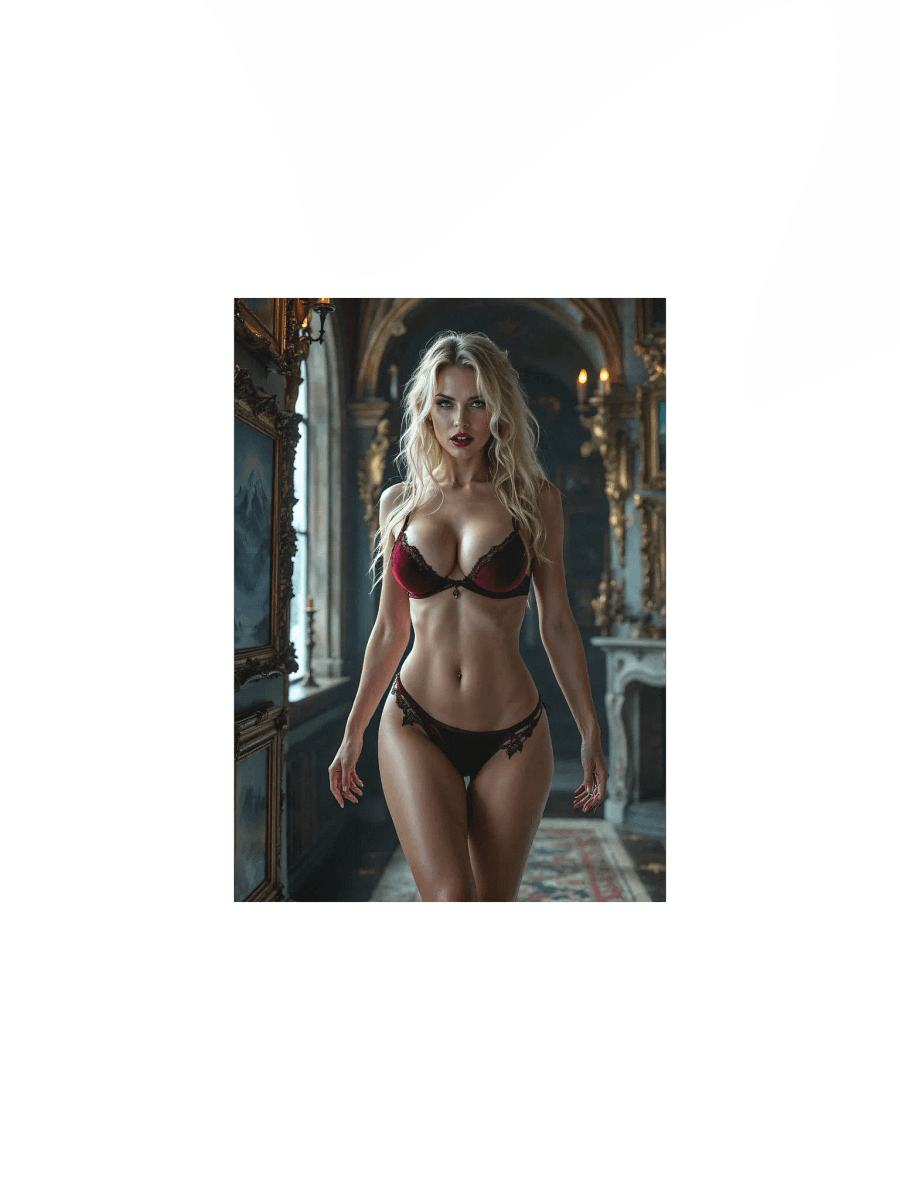 Blonde Vampiress in Living Room Mini Poster product image (1)