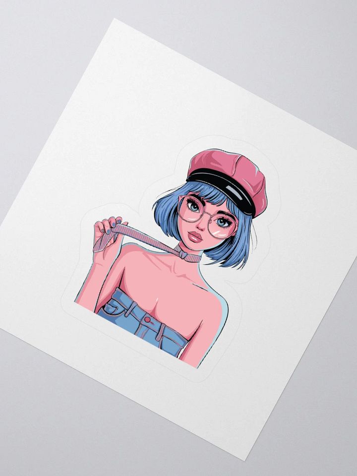 Chic Blue-Haired Fashionista Sticker Set product image (6)