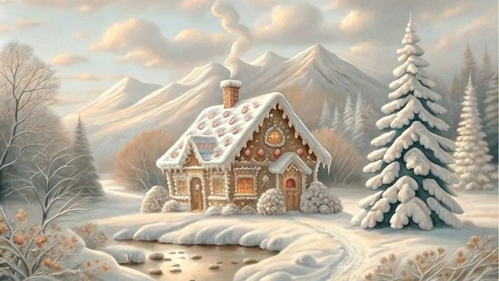 Gingerbread Cottage in Winter Wonderland - Frame TV V product image (1)