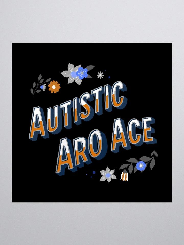 Floral Autistic Aro Ace Sticker (Sunset Palette) product image (1)