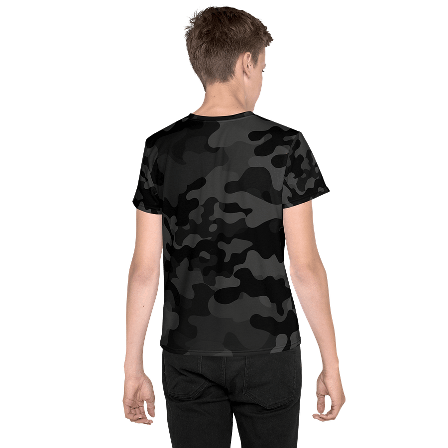 Youth Crew Neck T-Shirt black camo product image (2)