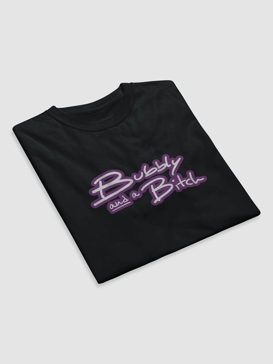 Bubbly and a B*tch (lined design, #763D7D) unisex eco tee product image (7)
