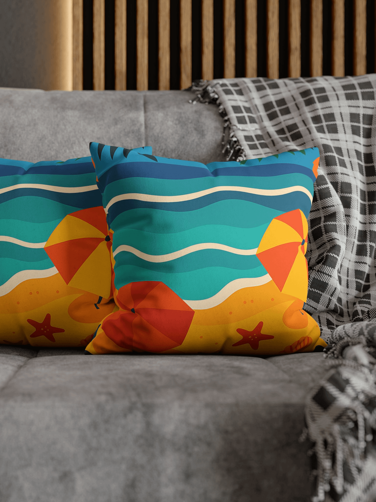 Beach Walk Modern All-Over Pillow product image (3)