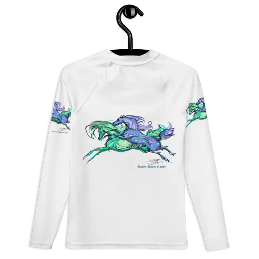 Staceys Galloping Horses Youth Rash Guard product image (8)