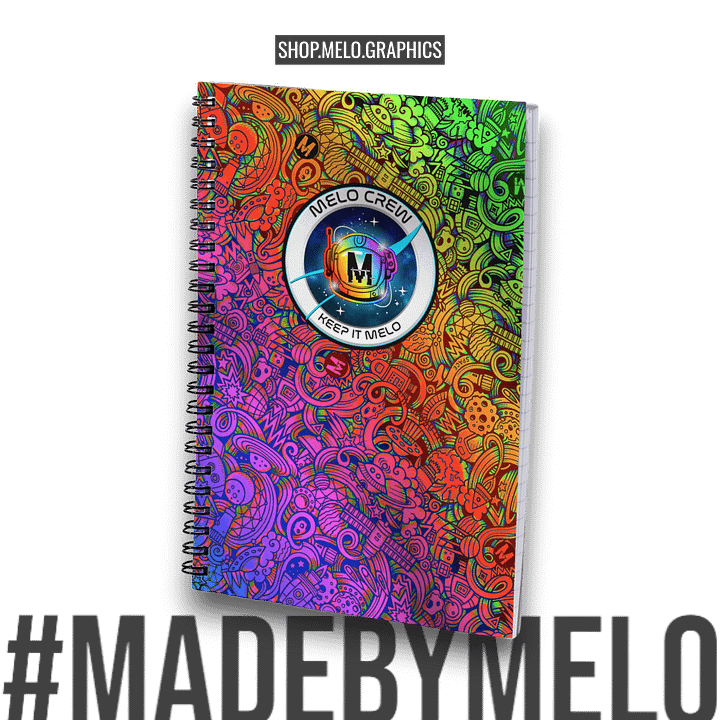 Rainbow Space Scribble Spiral Notebook - 5.5X8.5