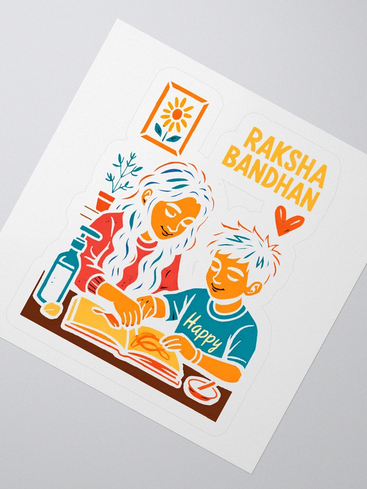 Raksha Bandhan Sister-Brother Collaboration: Vibrant Cultural Art Sticker product image (4)