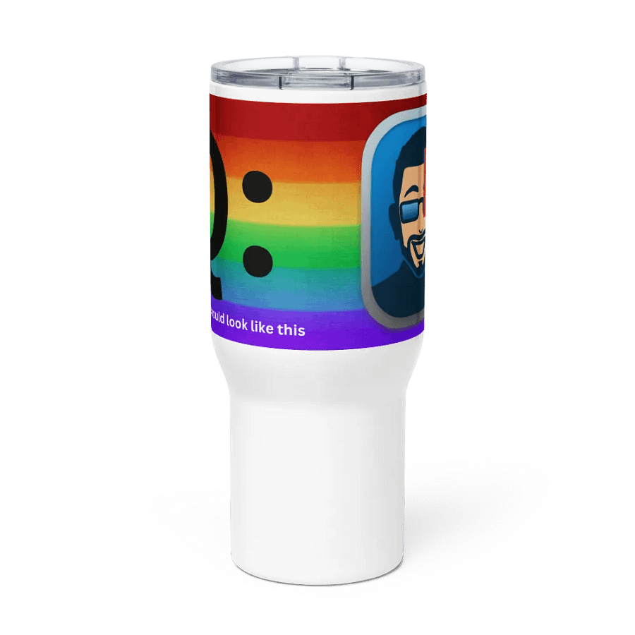 Mr. Moderator Rainbow Travel Mug (25oz) - Left-Handed Edition product image (2)