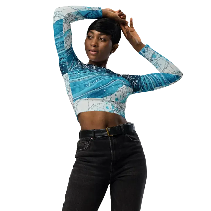 Winter Frost, Recycled Long Sleeve Crop Top product image (1)
