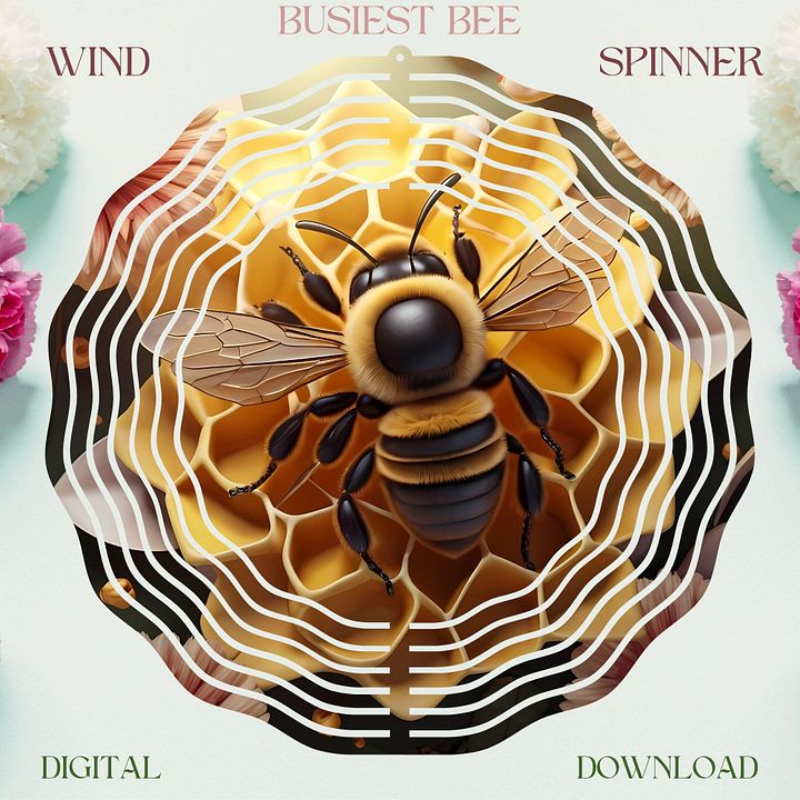 Busiest Bee Wind Spinner Design PNG product image (1)