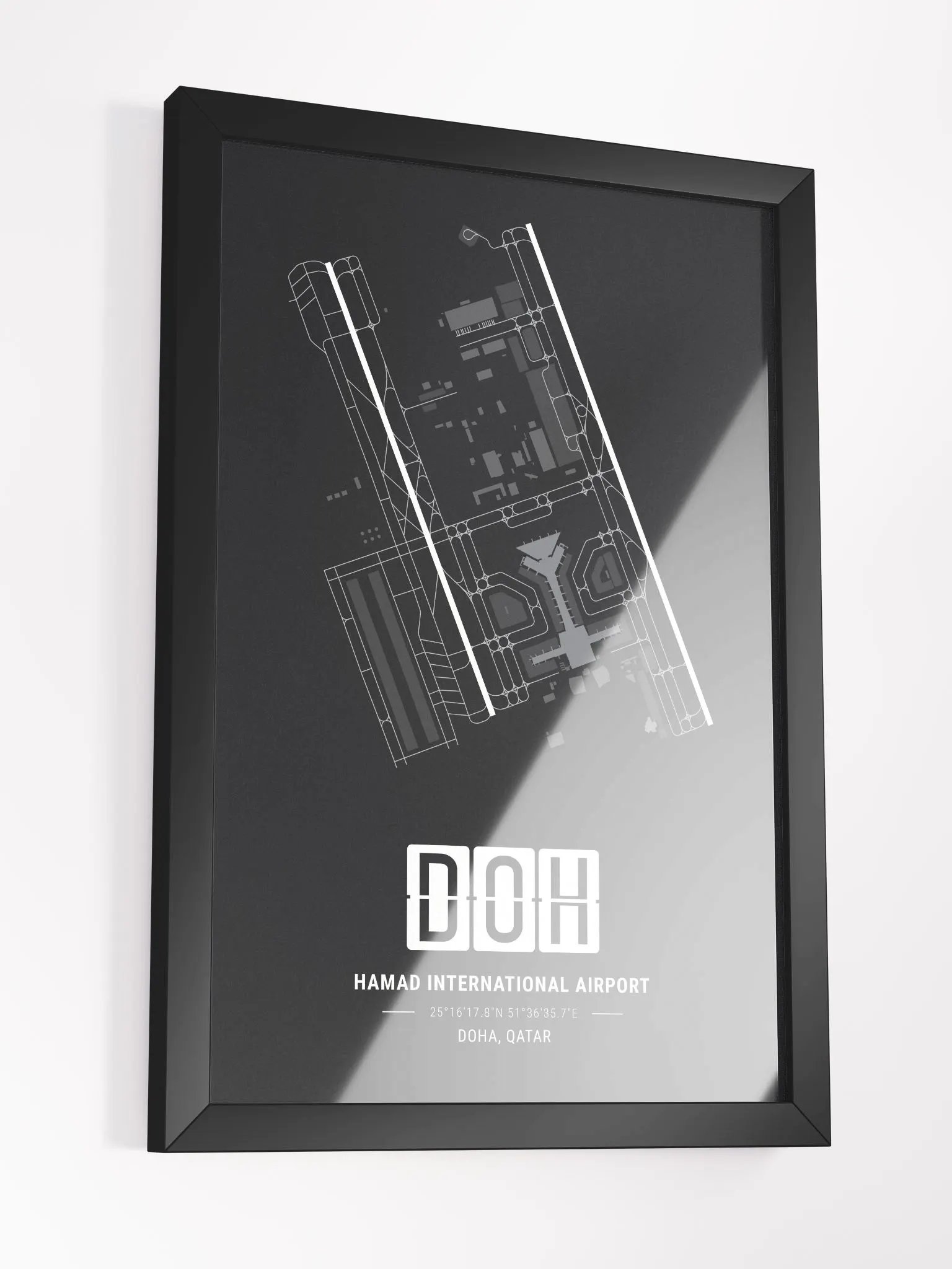 Framed Airport DOH Premium Map On Matt Paper product image (3)