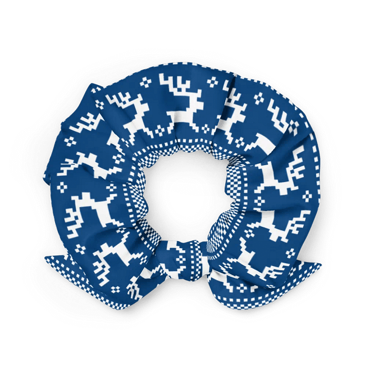 Winter Blue Reindeer Scrunchie with Bow product image (2)