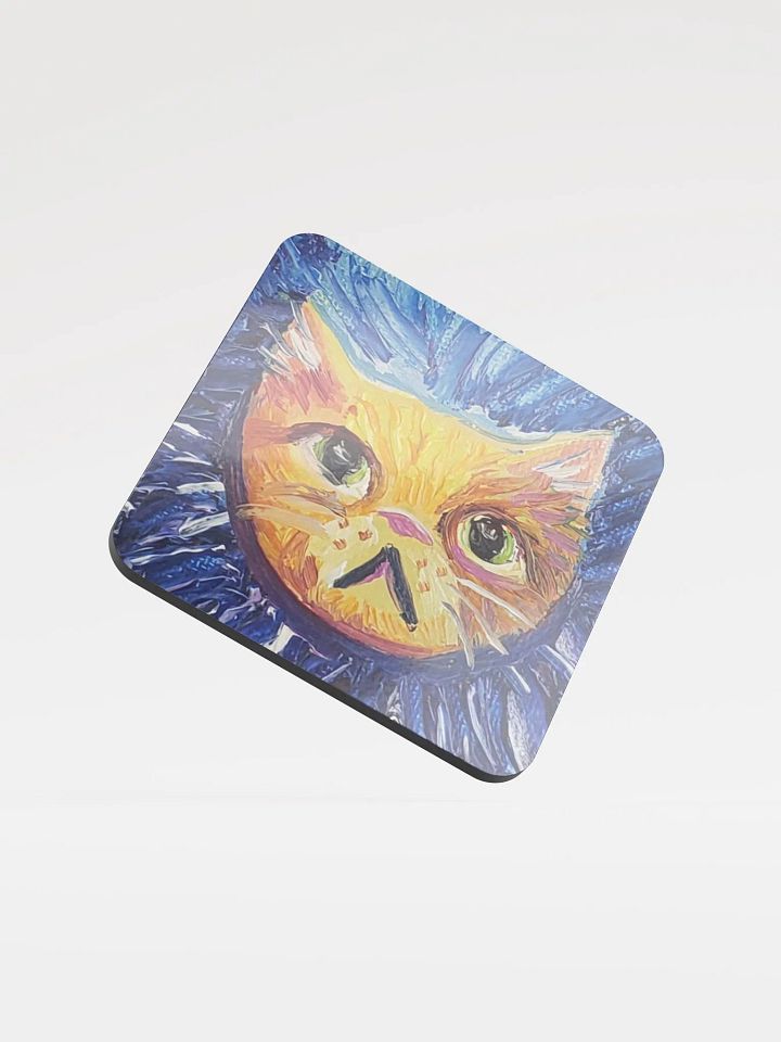 Tiny Orange Cat Oil Painting Coaster product image (1)