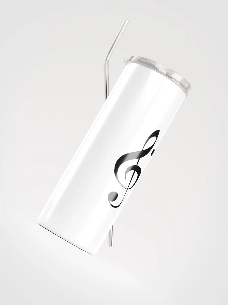 TDS Music 20oz Vacuum-Insulated Stainless Steel Tumbler with Straw - White Musical Design product image (4)