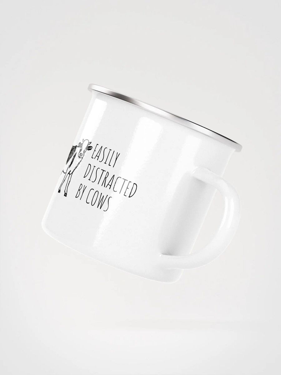 "Easily distracted by cows" enamel Mug product image (3)