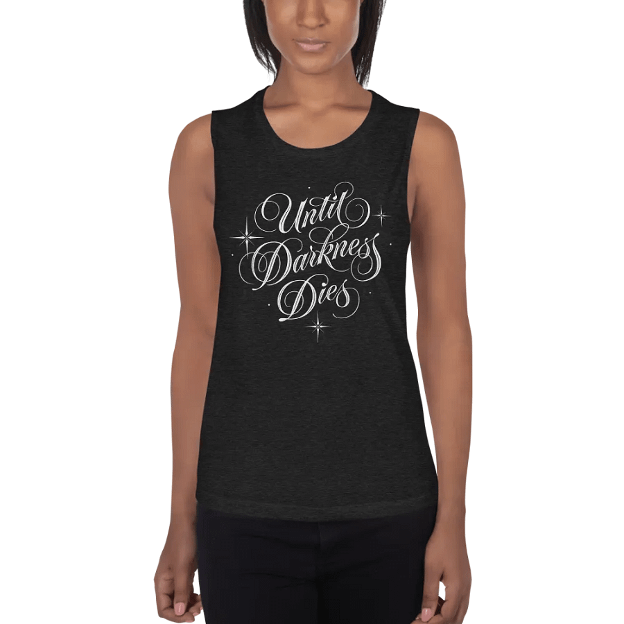 Until Darkness Dies (simple design) Bella+Canvas Women's Flowy Muscle Tank product image (3)