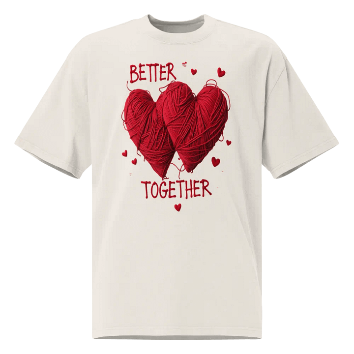 Better Together Heart-Shaped Yarn Art T-Shirt product image (2)
