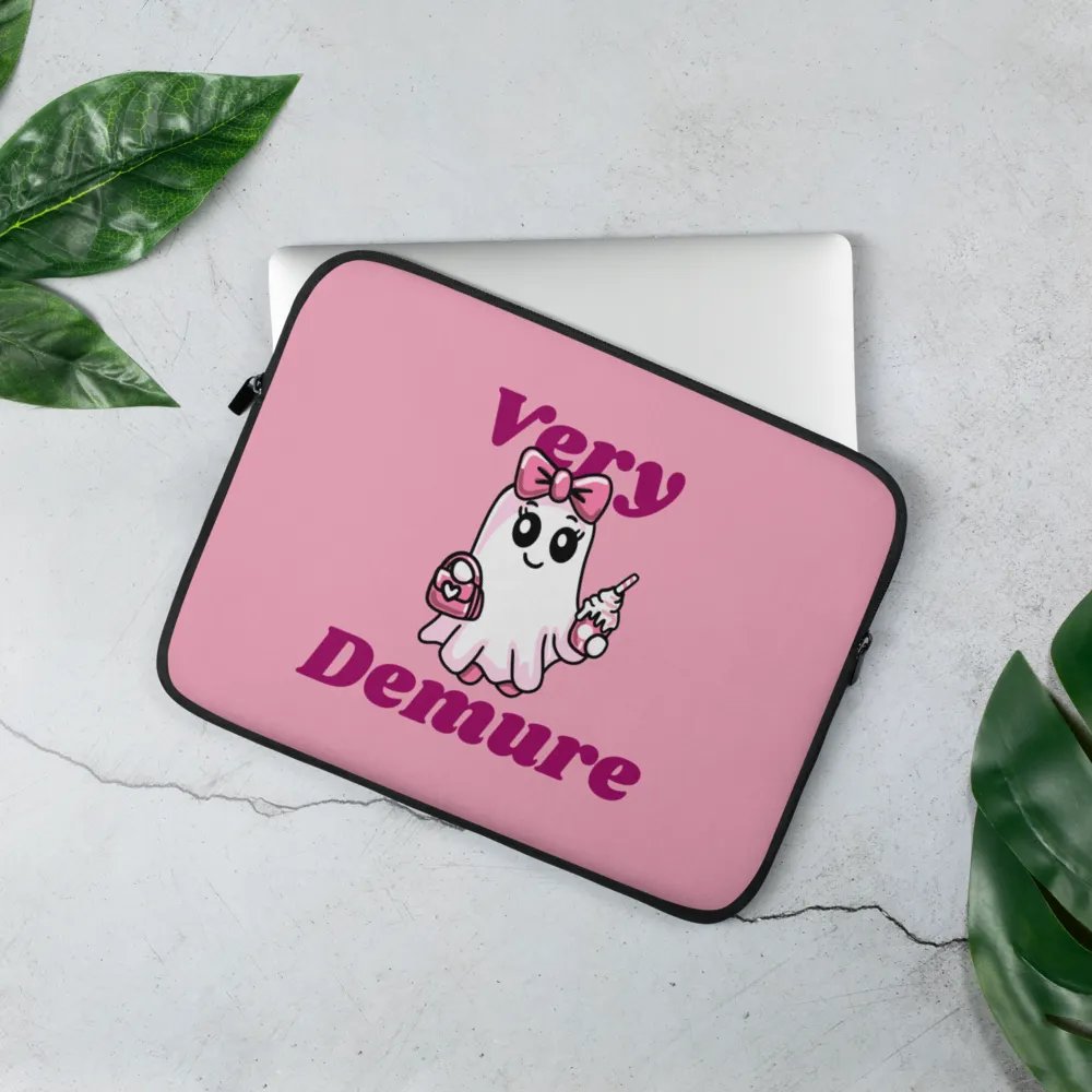 Very Demure Cute Ghost Laptop Sleeve product image (2)