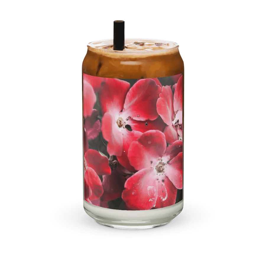 Bright Red Flowers Can Shaped Glass product image (36)