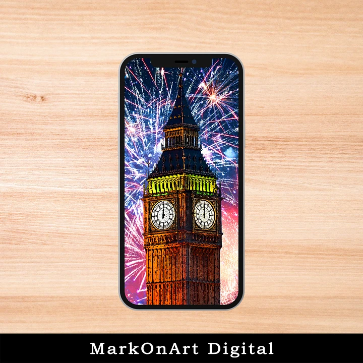 London Big Ben Fireworks Art For Mobile Phone Wallpaper or Lock Screen | High Res for iPhone or Android Cellphones product image (1)