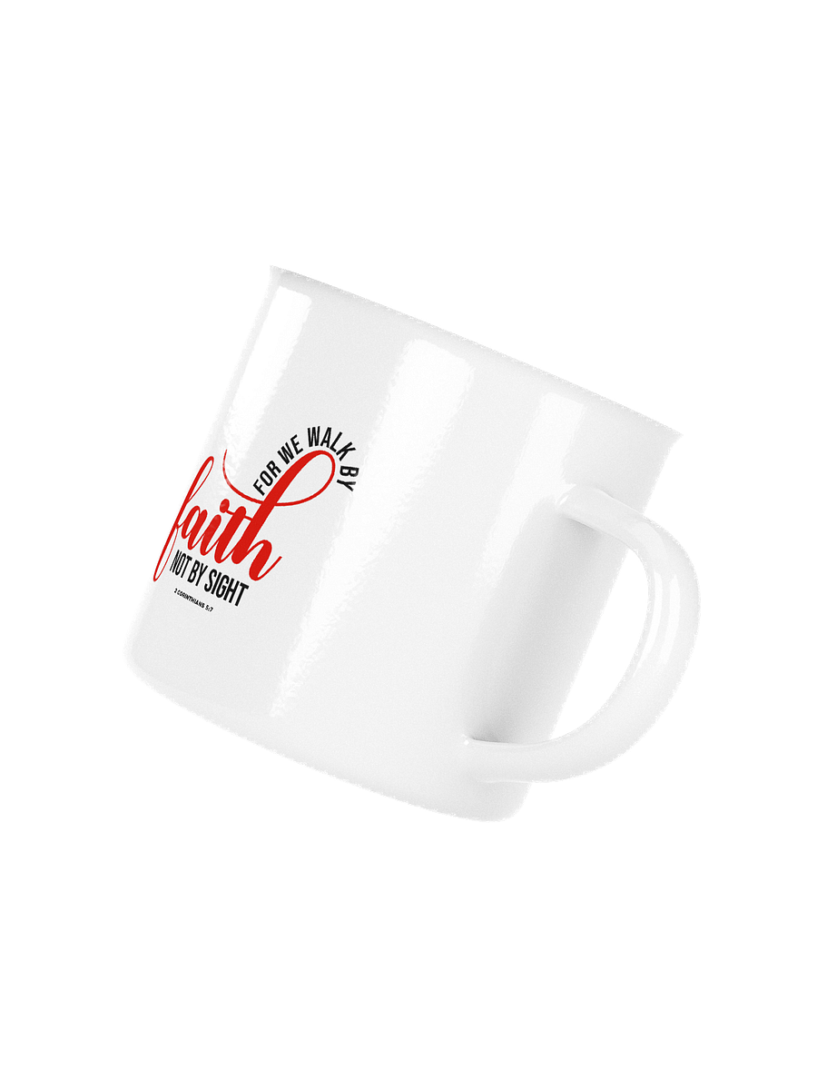 Walk by Faith Enamel Mug – Durable, Lightweight & Adventure-Ready product image (3)
